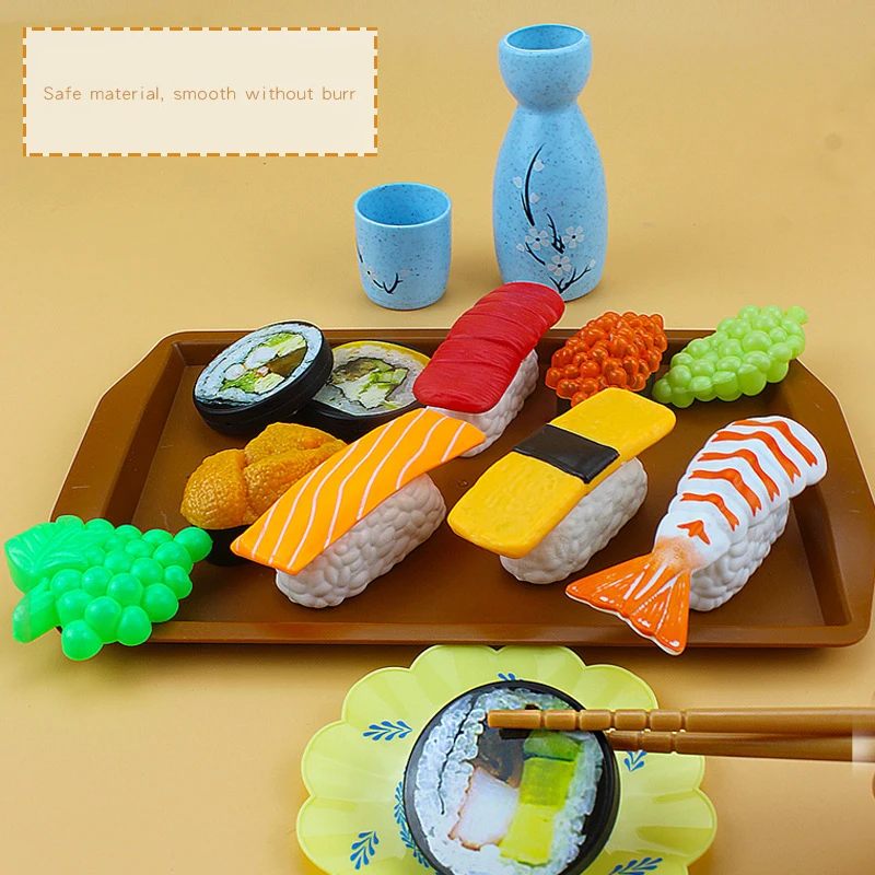 Kids Kitchen Simulation Food Pretend Play Sushi Barbecue Chinese And Western Breakfast Steamer Set Meal Toy Set Girl Boy Cooking