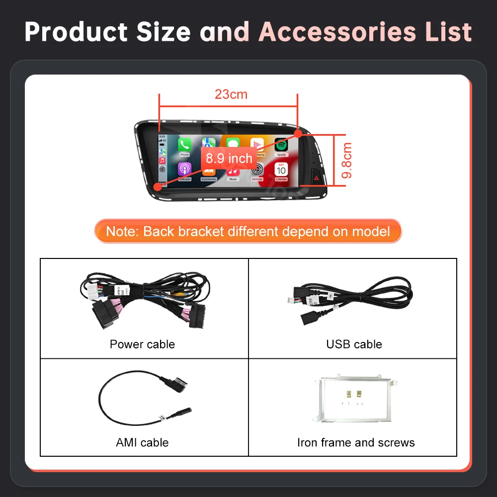 Display multimediale touch screen RoadTop Linux 1920*720 per Audi Q5 2009-2017 con carplay wireless Android Auto Airplay Autolink