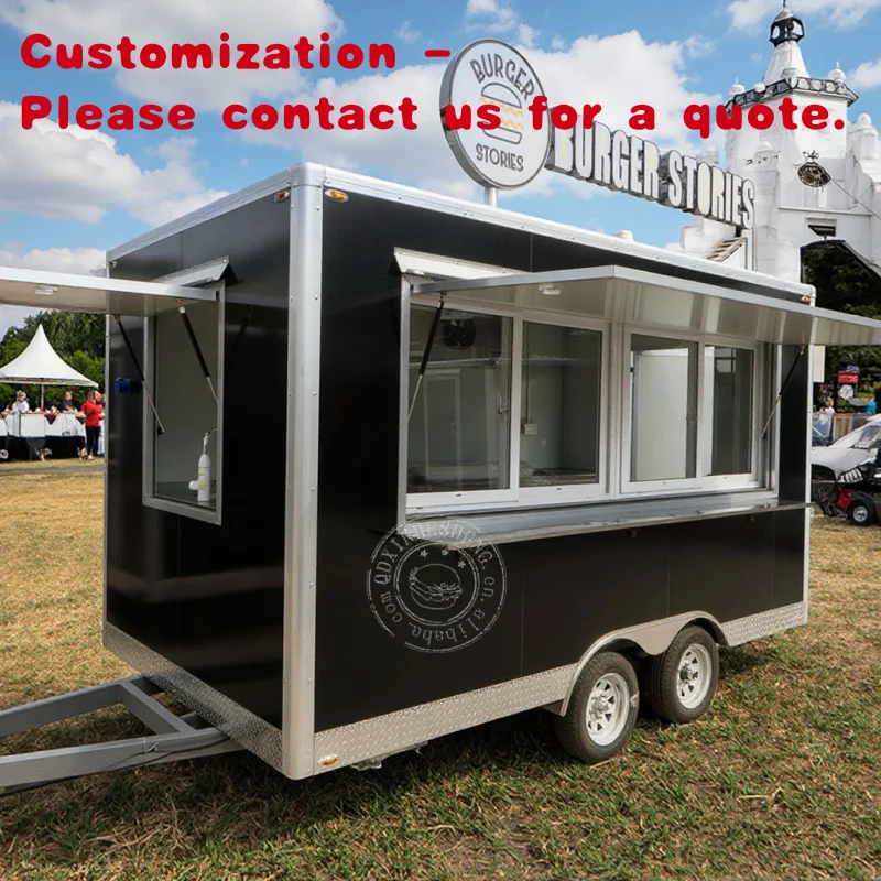 custom.Mobile 220V Full Kitchen Food Truck with Pizza Coffee Hotdog Concession Remorque Trailer Cart