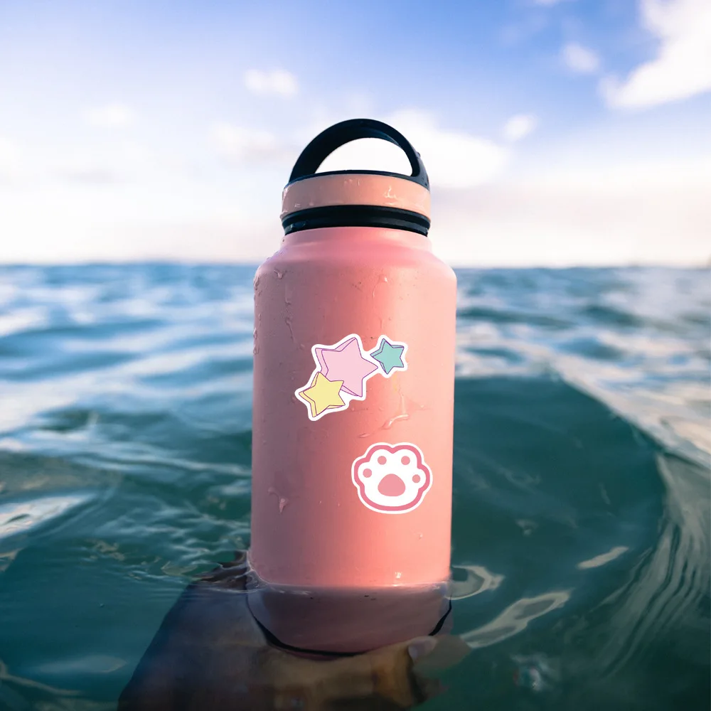 50pcs Cute Pink Stickers for Water Bottles, Kawaii Aesthetic VSCO Stickers for Laptop Hydroflask Skateboard, Waterproof