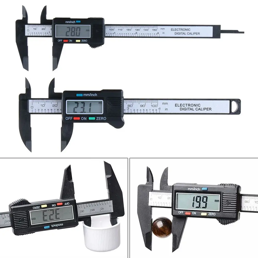 100/150mm Measuring Tool Plastic Electronic Micrometer Messschieber LCD Digital Vernier Calipers