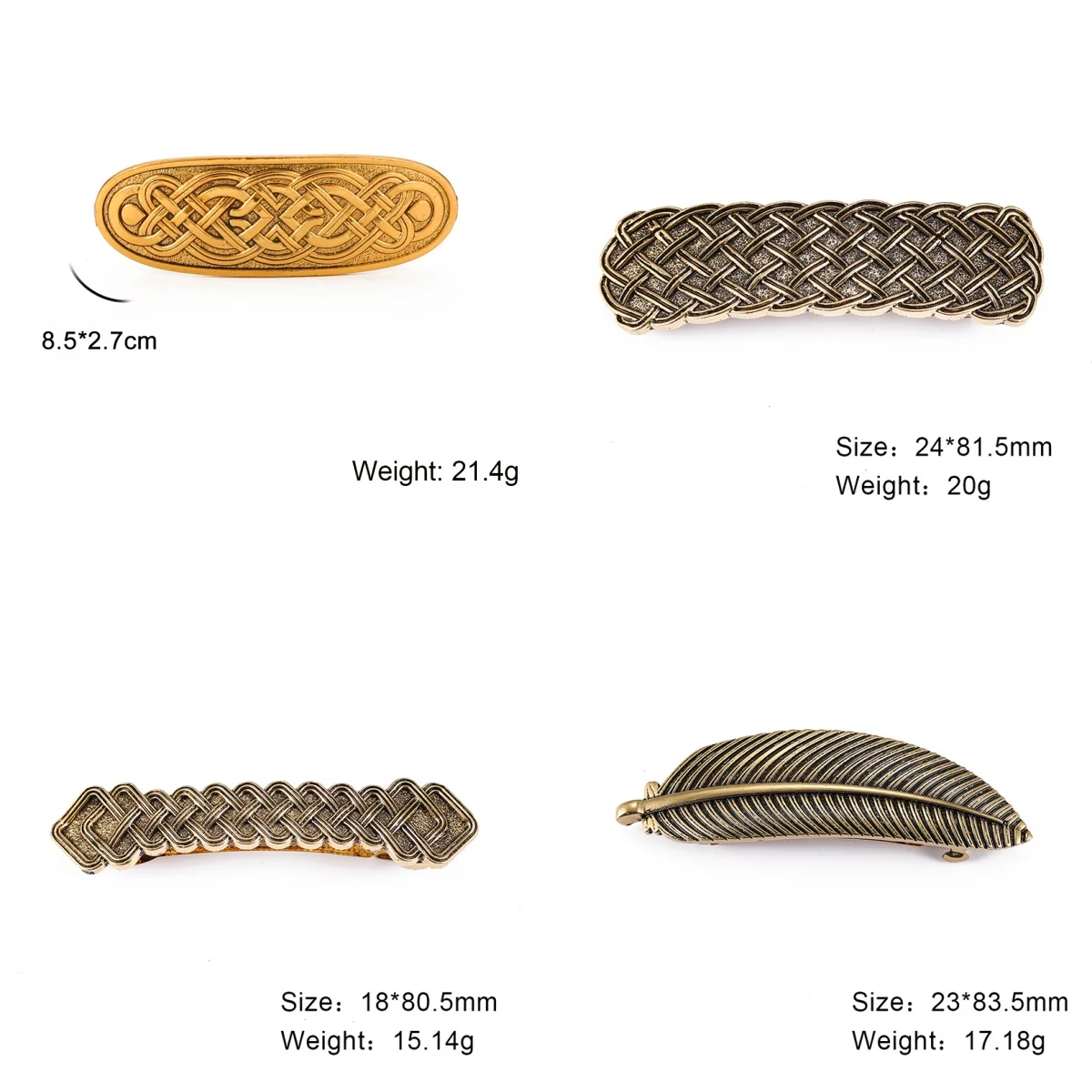 Kkjoy Mode Vintage Metall lange keltische Knoten Haarnadel Silber Farbe Blatt Haar Dekor langes Haar Design kreative Schmuck Geschenke neu – Detail 11