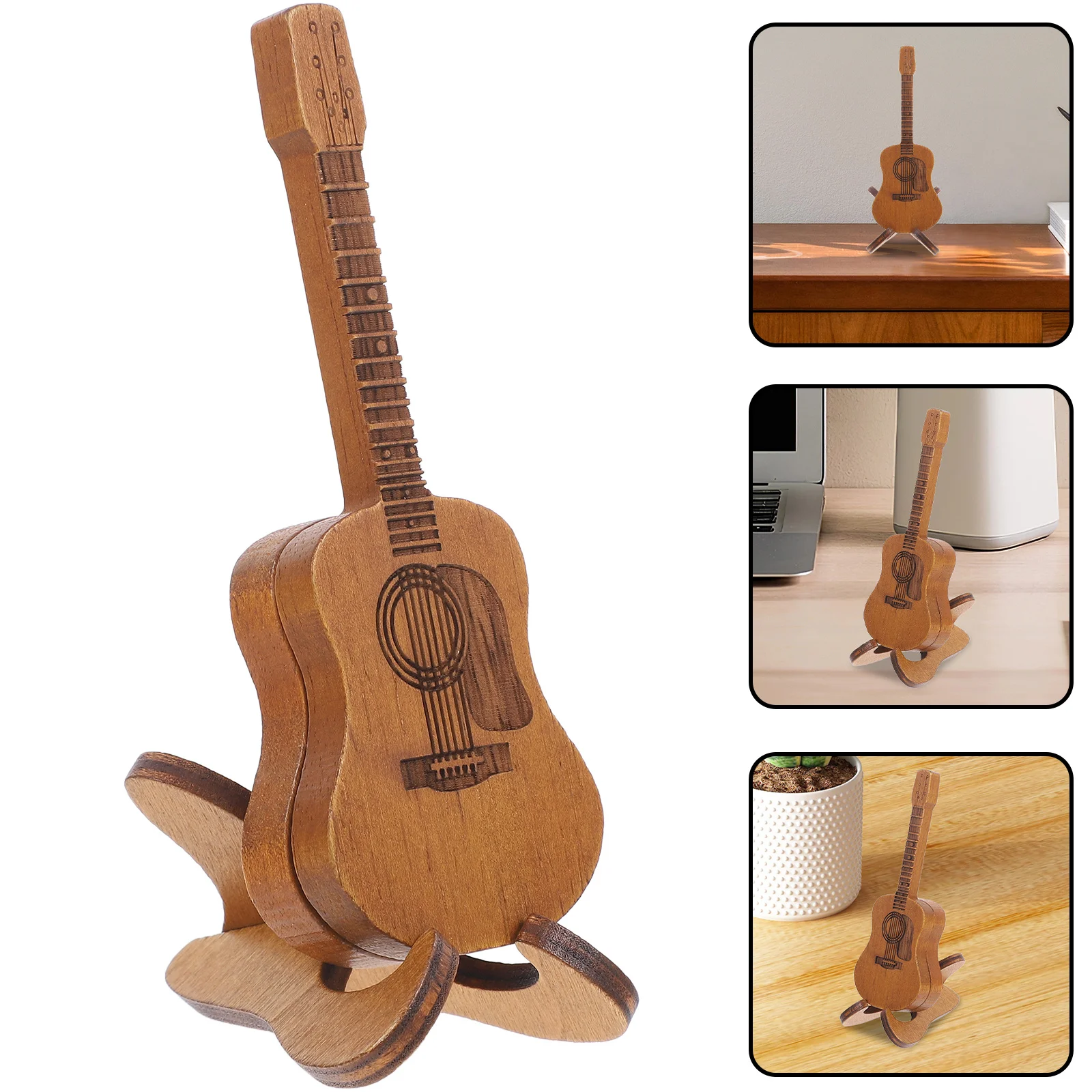 

1Set Guitar Pick Case Holder Durable Wood Material Easy to Open Close Perfect Gift for Guitar Enthusiasts Pick Case