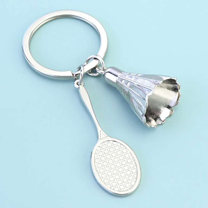 Creative Simulation Badminton Keychain Table Tennis Sports Club Souvenir Badminton Pendant Racket Wallet Key Clip Accessories