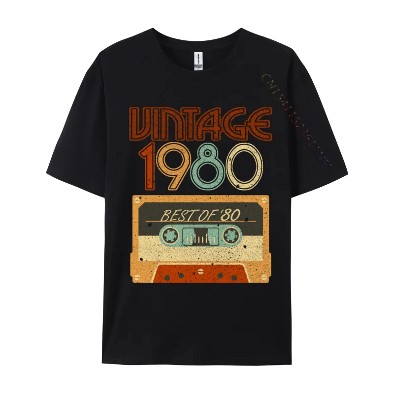 Vintage 40 Years 40th Birthday Old Made In 1980 Mixtape Cotton Funny Tops & Tees New Design Mens T-Shirts Funny  Camisa