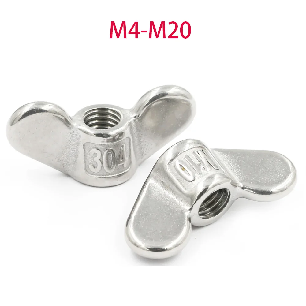 1/2Pcs Big Ear Butterfly Claw Nuts M4-M20 304 Stainless Steel Hand Twist Nut Furniture Bracket DIY Quick Assembly Fastening Part