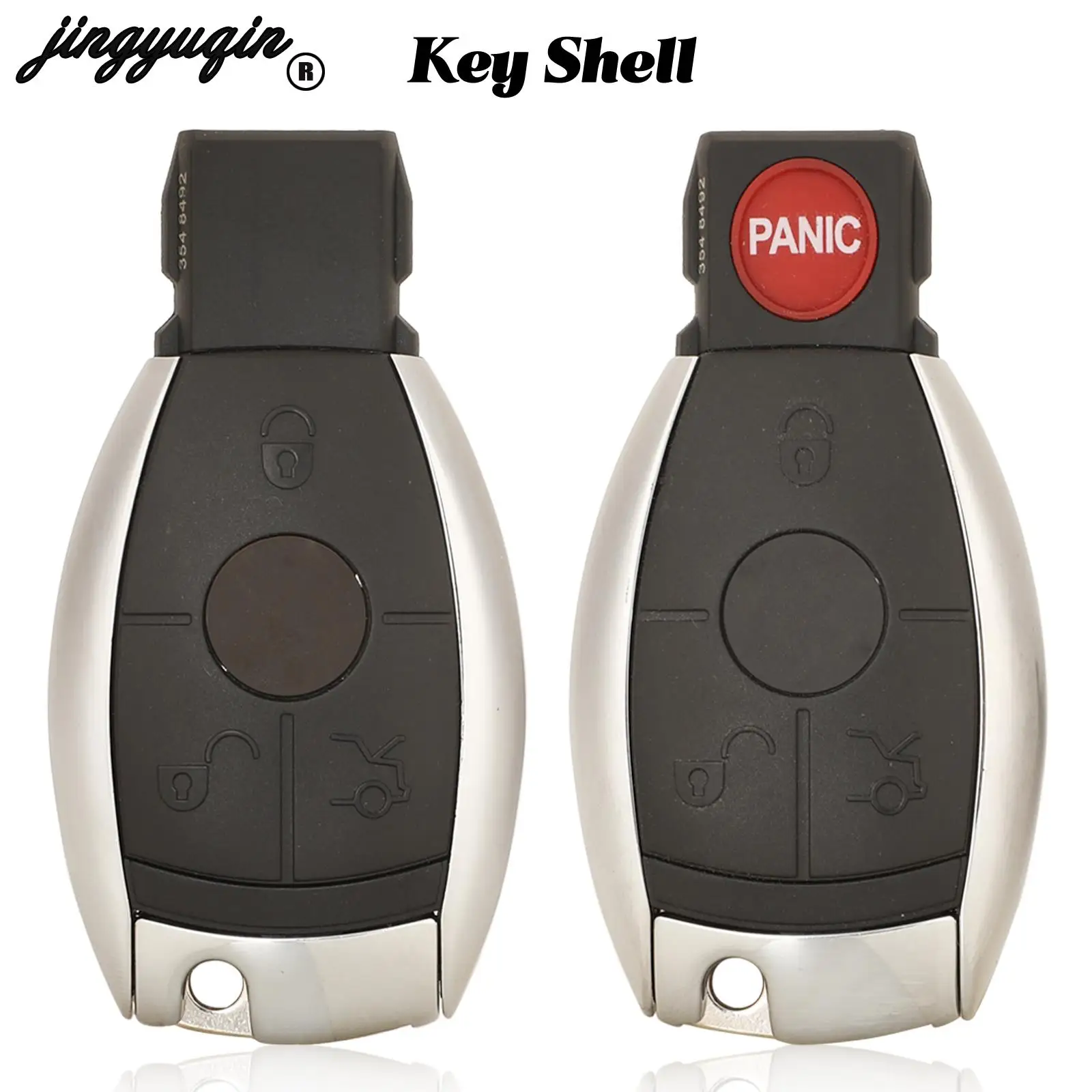 jingyuqin Replacement For Mercedes Benz NEC W203 W204 W210 AMG BGA Remote Smart Car Key Case Shell Fob 3/4 Buttons