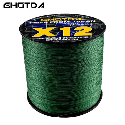 Imagen 2 del producto GHOTDA X4 X8 X12 hebras hilo de pescar multifilamento suave 500M 300M 100% PE carpa cable trenzado mar lago accesorios herramienta