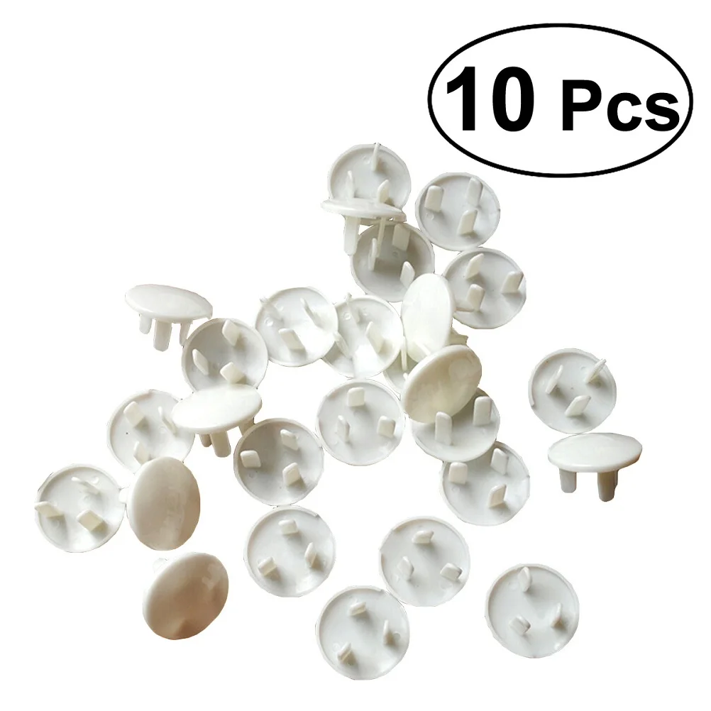 

10 Pcs Plug Covers Socket Protection Baby Proofing Outlet Child Cap White Kids