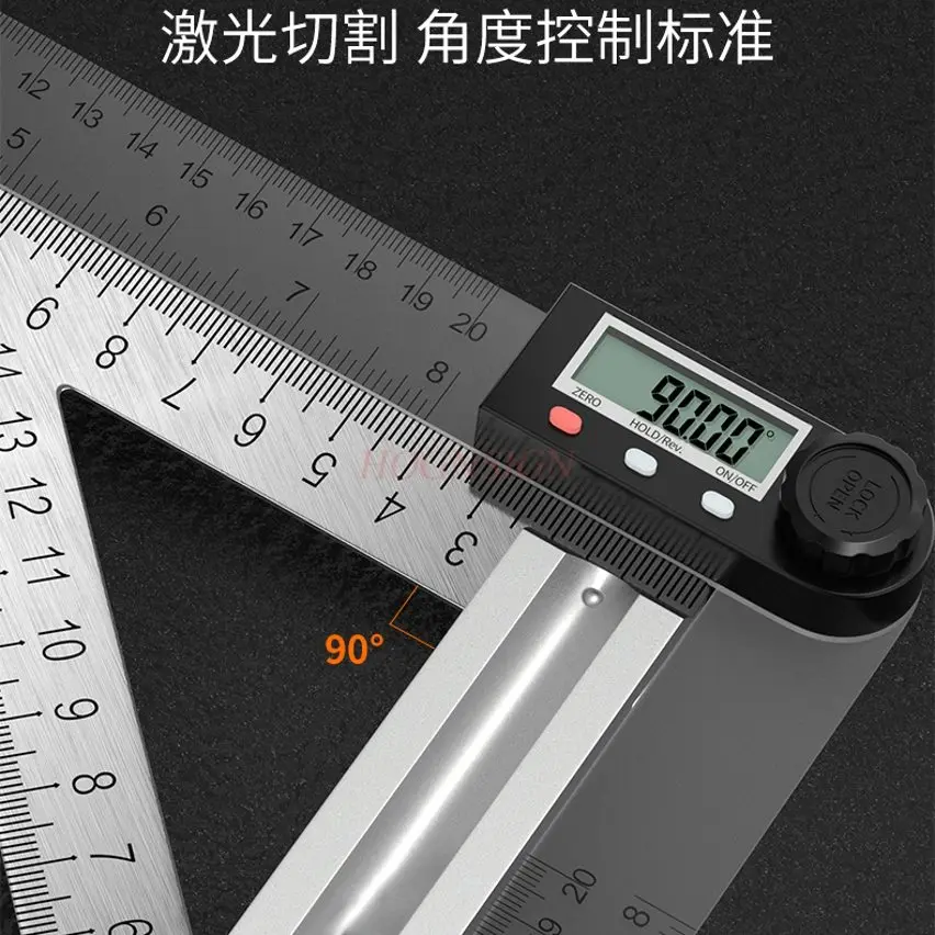 1pcs Stainless steel triangle ruler, high-precision thickened 90 degree woodworking angle ruler, 45 aluminum alloy triangle
