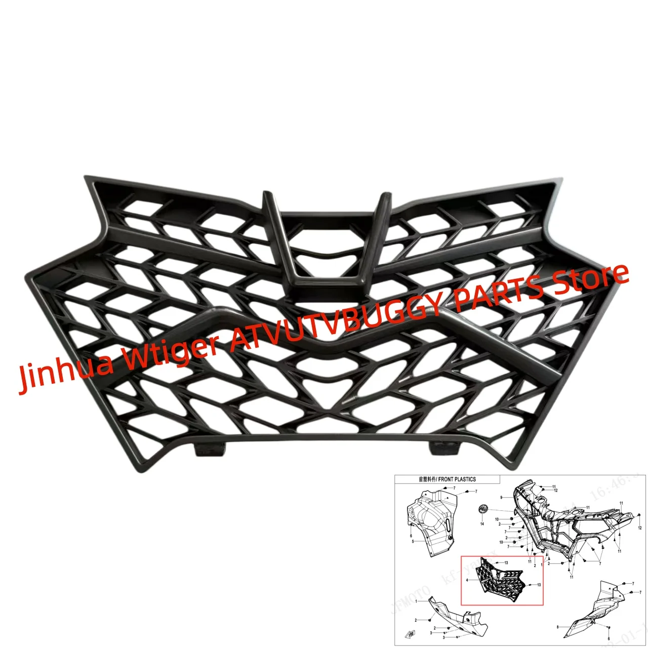 Original Plastic Cover of Front HEAD LIGHT PANEL GRID 9DQV-041017-3000 For CFMOTO NEW ATV 2022-2025Year Cforce450 520 CF400AZ