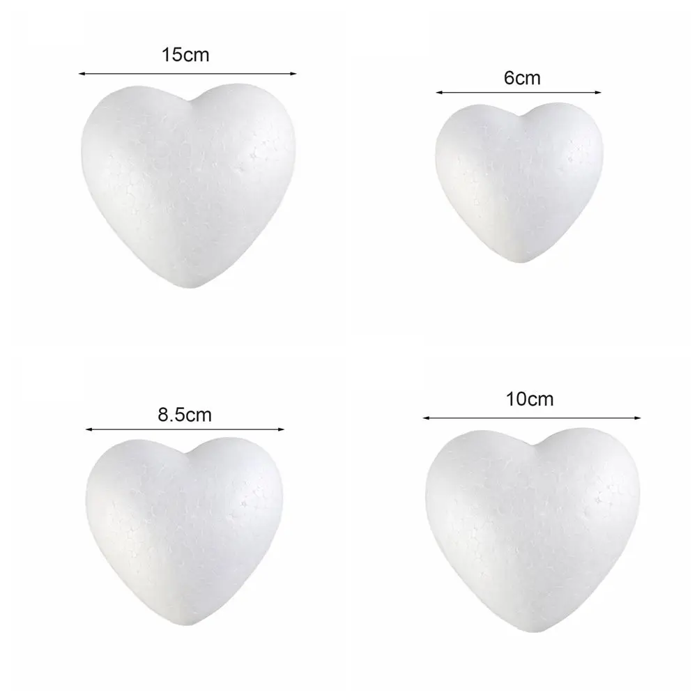 New Heart Foam Mould White Craft Balls Styrofoam Modelling Polystyrene Wedding Decor DIY Ball Party Decoration 6/8.5/10/15cm