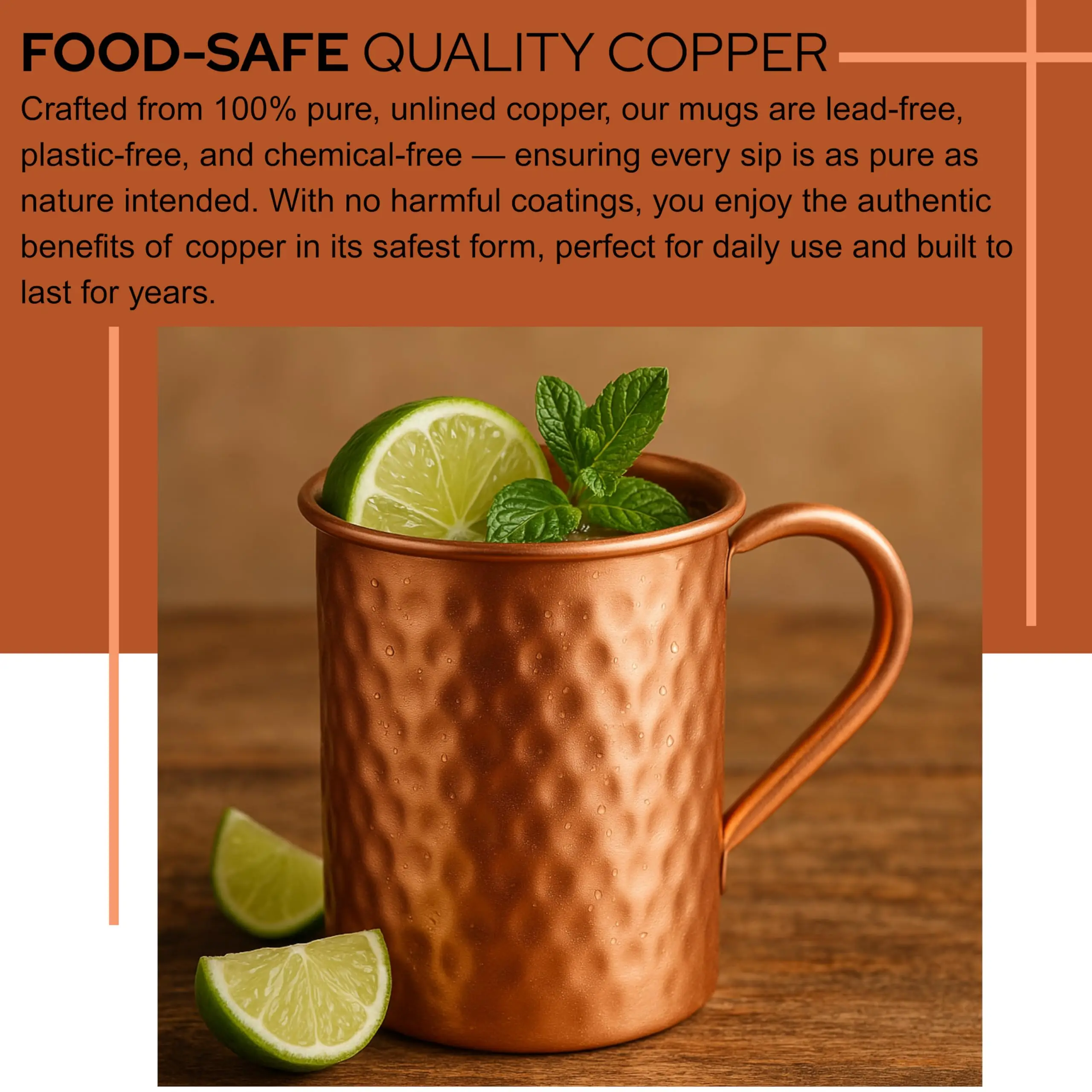 400ml Vintage Pure Copper Cup, Thickened Hammer Texture 100% Copper Breakfast Milk Coffee Mug, Handcrafted Tea Tumbler Drinkware gallery 4