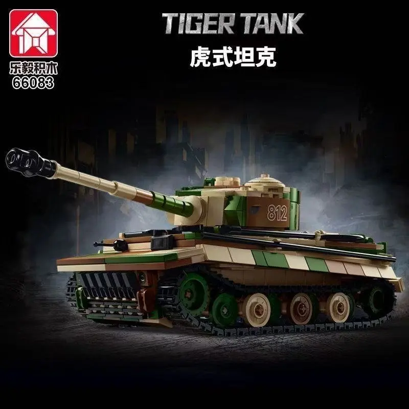 Set de Construcción de Modelo de Tanque Ferdinand, Tanque Pesado de Soldadura para Niños con Orugas y Vehículo Blindado de Juguete 66059/66083