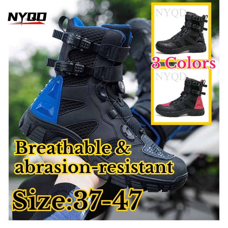 

Motorcycle Riding Boots, Anti-fall Breathable Motocross Boots, All-season Racing Shoes for Men, Motorbike Touring Equipment