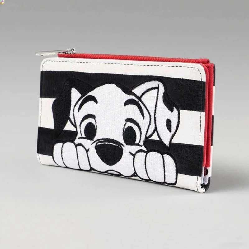 

Disney 101 Dalmatians Wallet - Cute Cartoon Embroidery Double Fold Money Clip Wallet, Spot Dog Id Card Holder Kids Birthday Gift