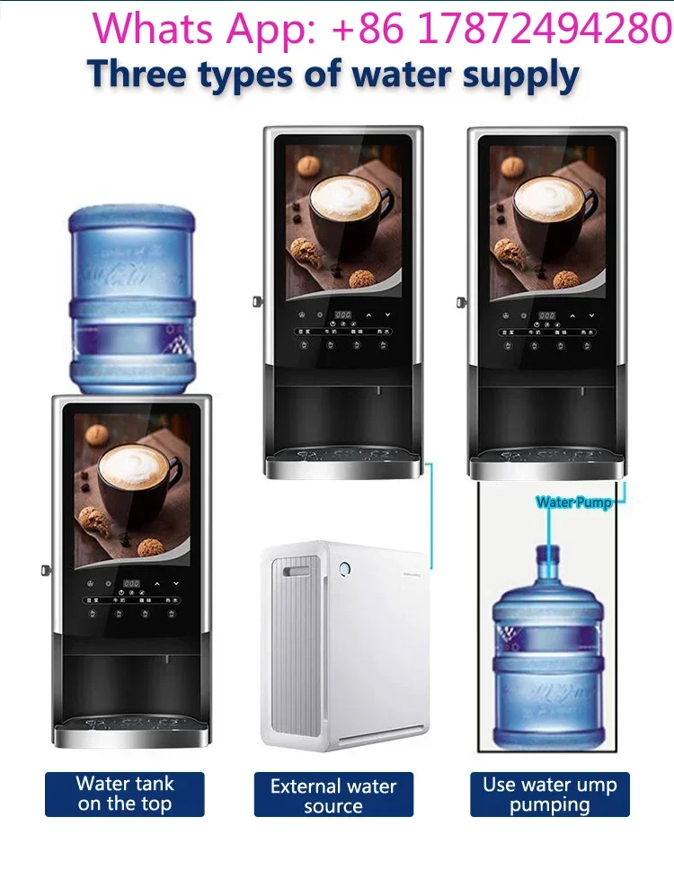 1600W Commercial Instant Beverage Machine Soy Milk/Milk/Coffee/Hot Water Beverage Vending Machine Coffee Maker 220V-240V