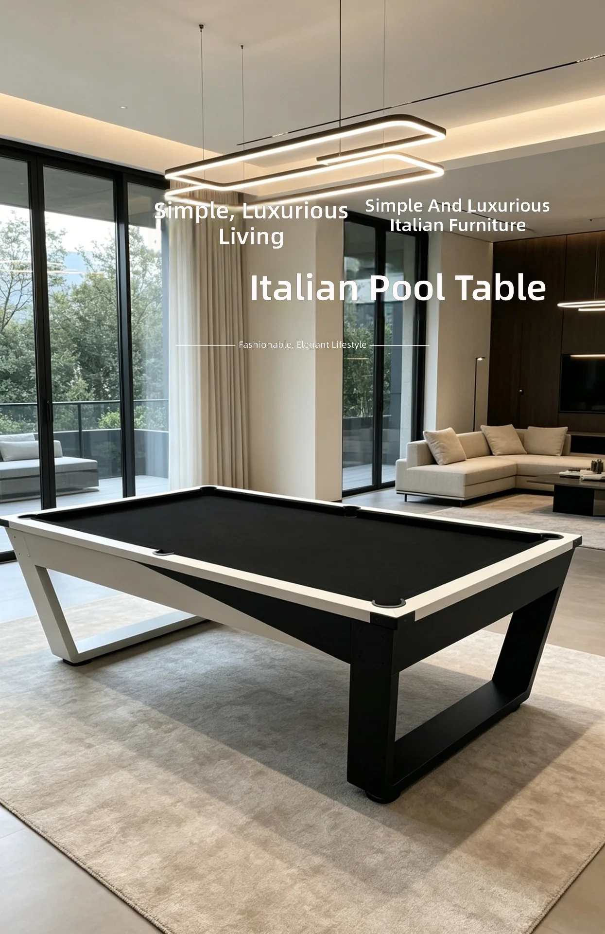 High-End Iron Leg Pool Table, Standard Size, Indoor Multi-Function 3 in 1, Billiard Table for Adults, Ping Pong Table, Home Use