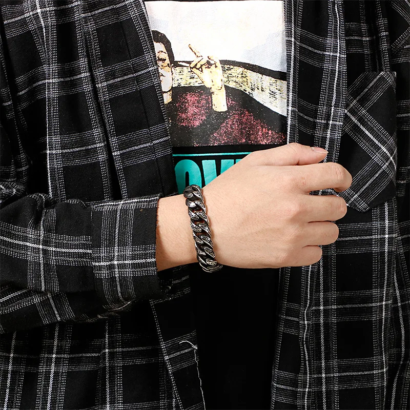 Punk Skull Vintage Pattern Men Bracelets Stainless Steel Women Jewelry Cool Stuff Fashion Accessories Halloween Gift Wholesale