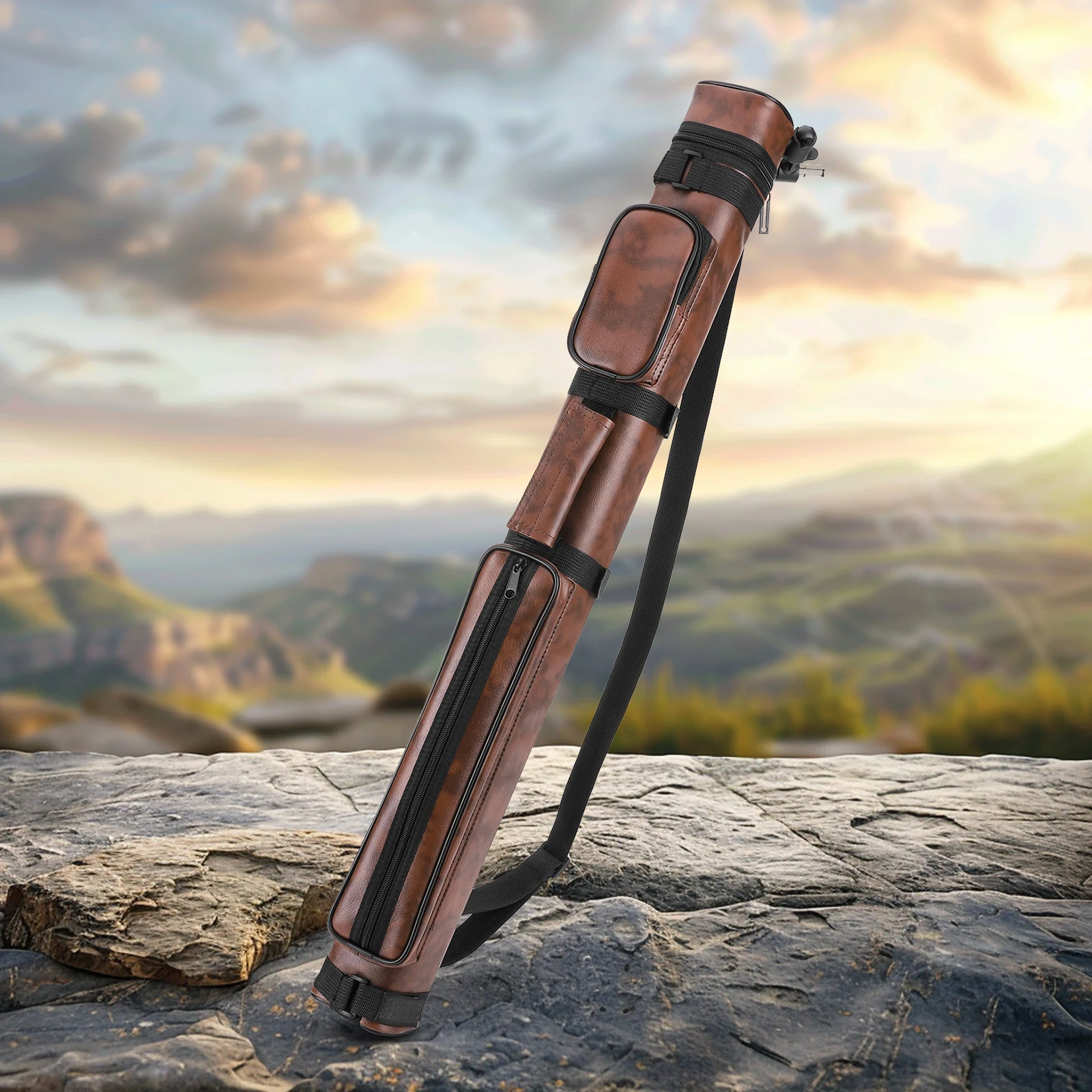 مربع أربعة حفرة تجمع جديلة حالة الجلود البلياردو قضيب دلو البلياردو جديلة صندوق تخزين عصا البلياردو حقيبة لحمل عصي جديلة #2