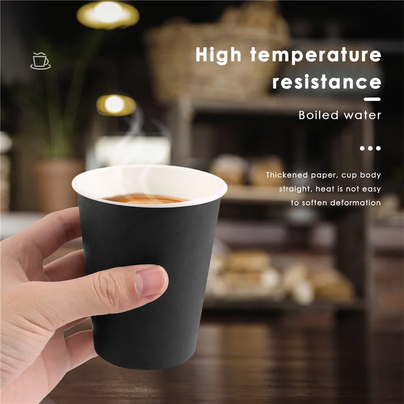 20 Pappbecher (9 Unzen) – einfarbig, einfarbig, Geburtstagsparty-Geschirr, Catering (schwarz)