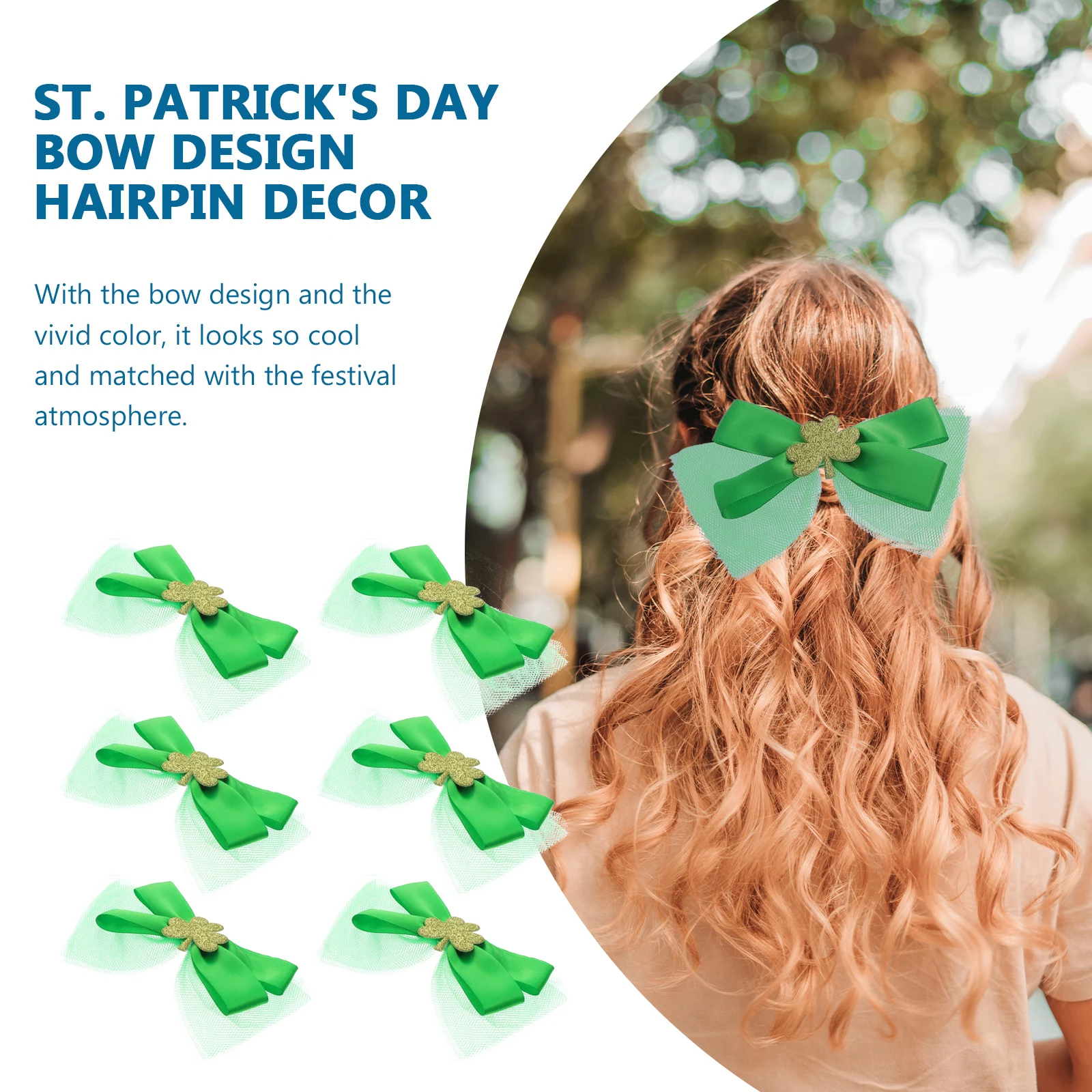 

6 Pcs Green Party Hairpin Headgear Barrettes Headdress Headwear