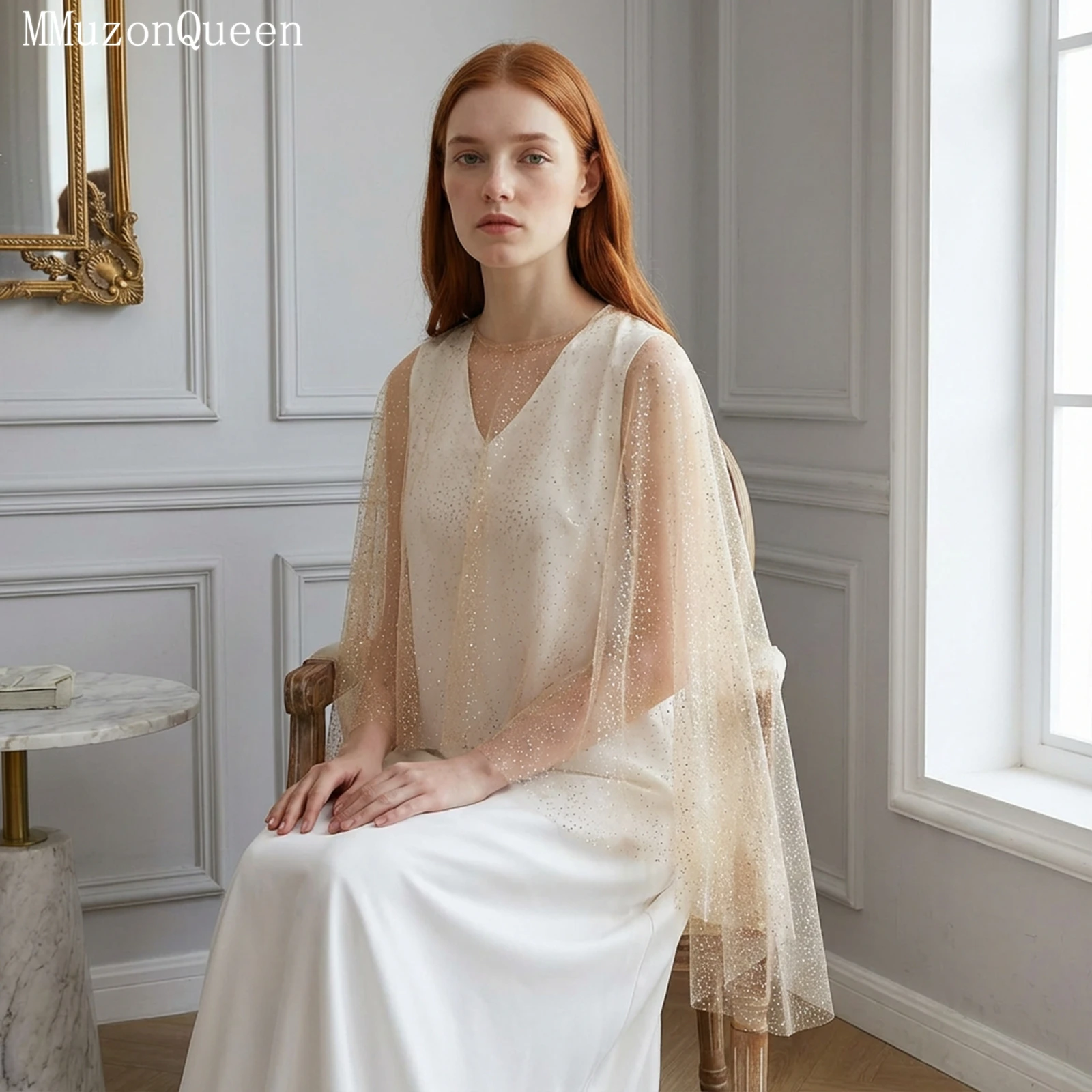 TOPQUEEN Elegant Jackets Sparking Bridal Wraps Wedding Shawl Front Short and Back Long Wedding DIY Woman Gothic Bolero VG75