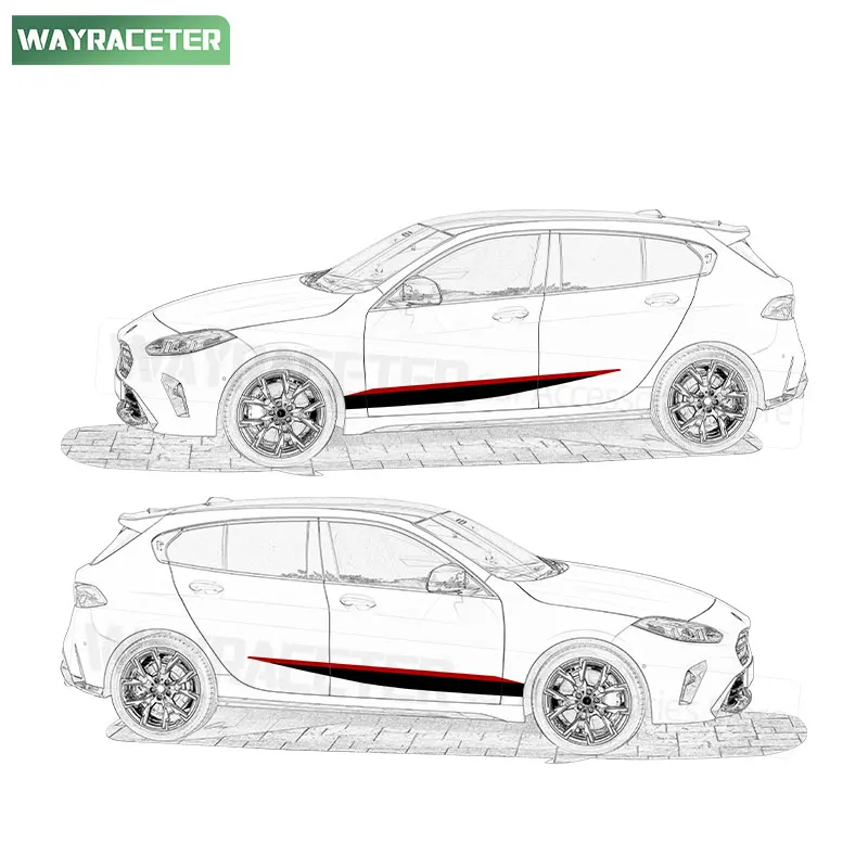 2 قطعة M الأداء ملصق مائي الباب الجانبي المشارب ملصق لسيارات BMW 1 Series F70 2025 2024 118d 120d 120i M Sport M135 اكسسوارات