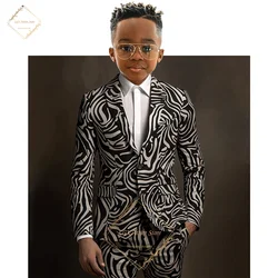 Boys fashion pattern dress 2 piece suit, custom made event dinner cocktail party special occasion formal suit tuxedo