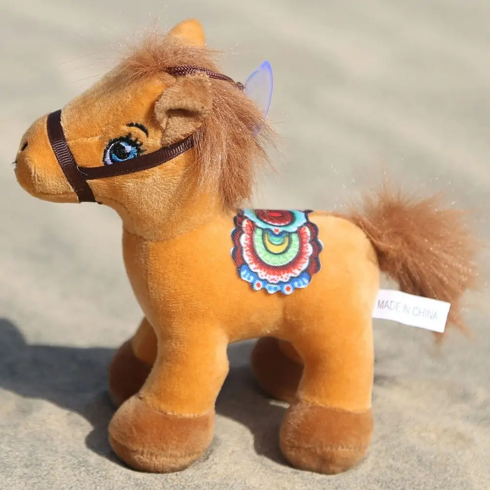Lindo Animal relleno caballo juguete de peluche suave Año del Caballo zodiaco caballo colgante Adorable caballo Kawaii juguetes de muñecos de peluche