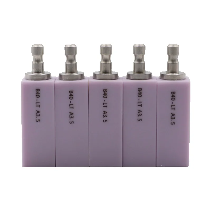 4PC CAD CAM Lithium Disilicate For Crown B40 HT/LT Glass Ceramics Block Dental Denture Material