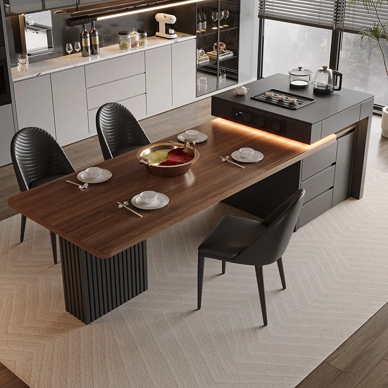 

Italian, minimalist, premium, solid wood, island, dining table, integrated, household