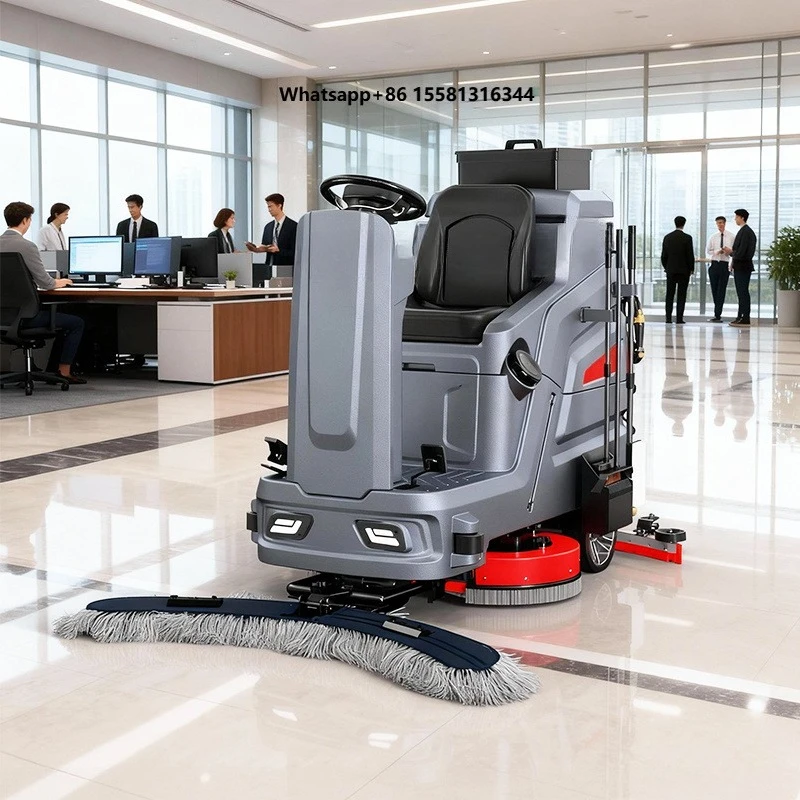 Hot Selling Automatic Electric Floor Scrubber Machine With Dual Brush for Garage Parking Lot Area