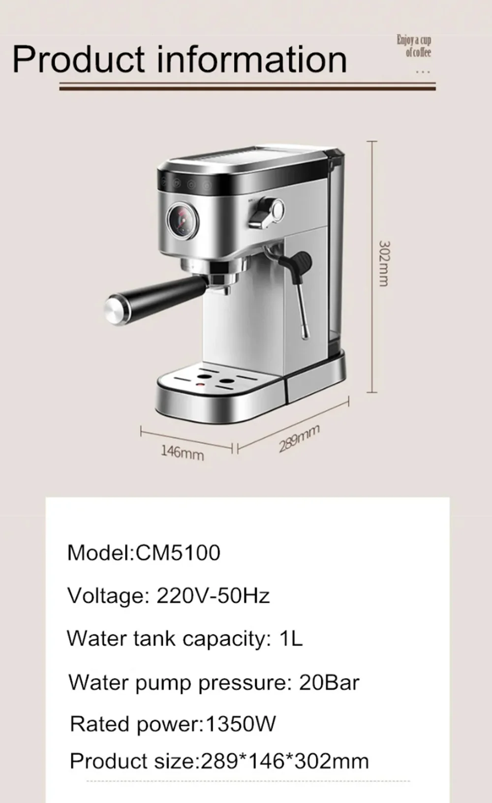 Italian Coffee Machine With Milk Froth Fast Semi-automatic Home Commercial Professional Electric coffee maker