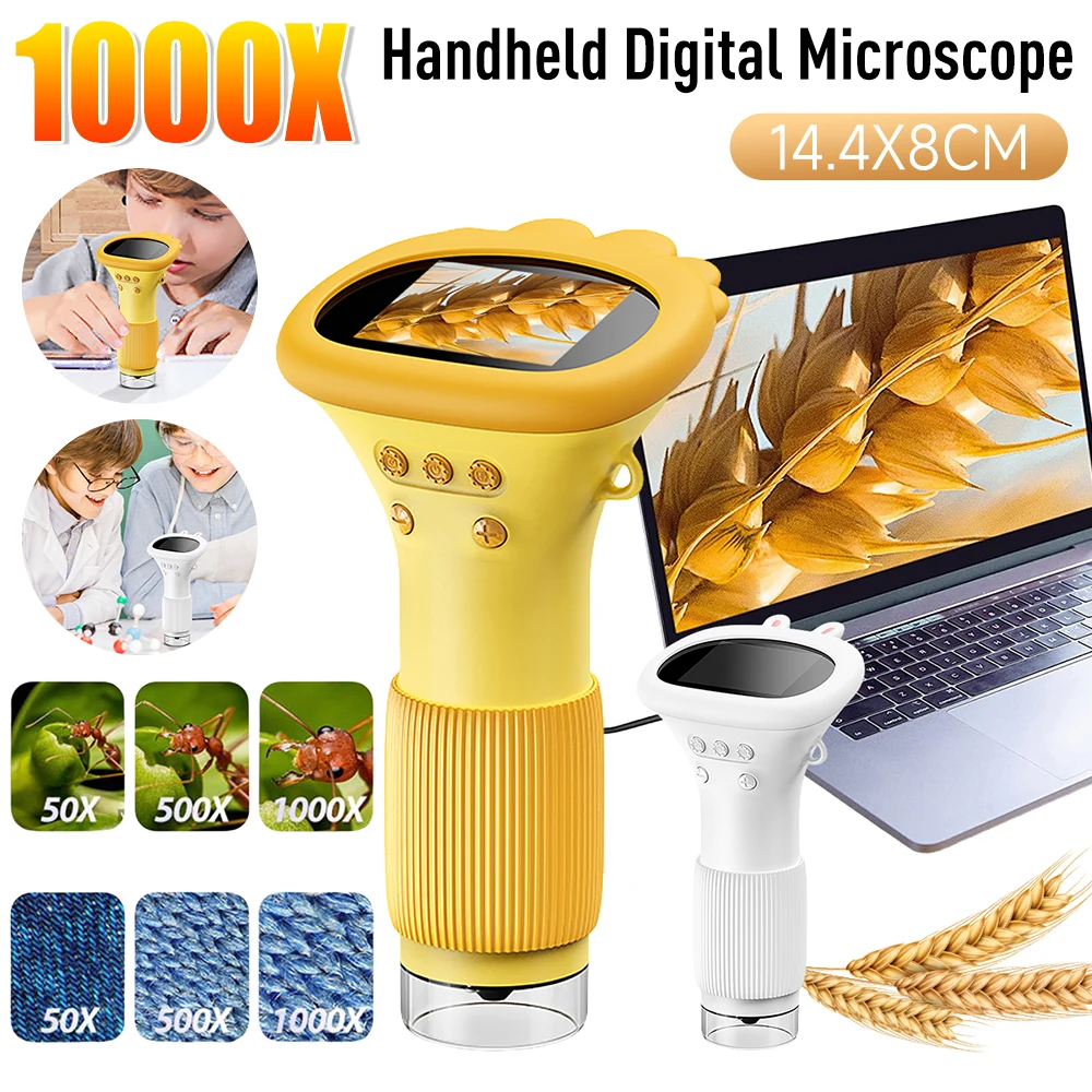 

Handheld Digital Microscope For Kid Lab Digital Microscopes Equipment With 8 LED Light Children Biological Insect Coin Magnifier