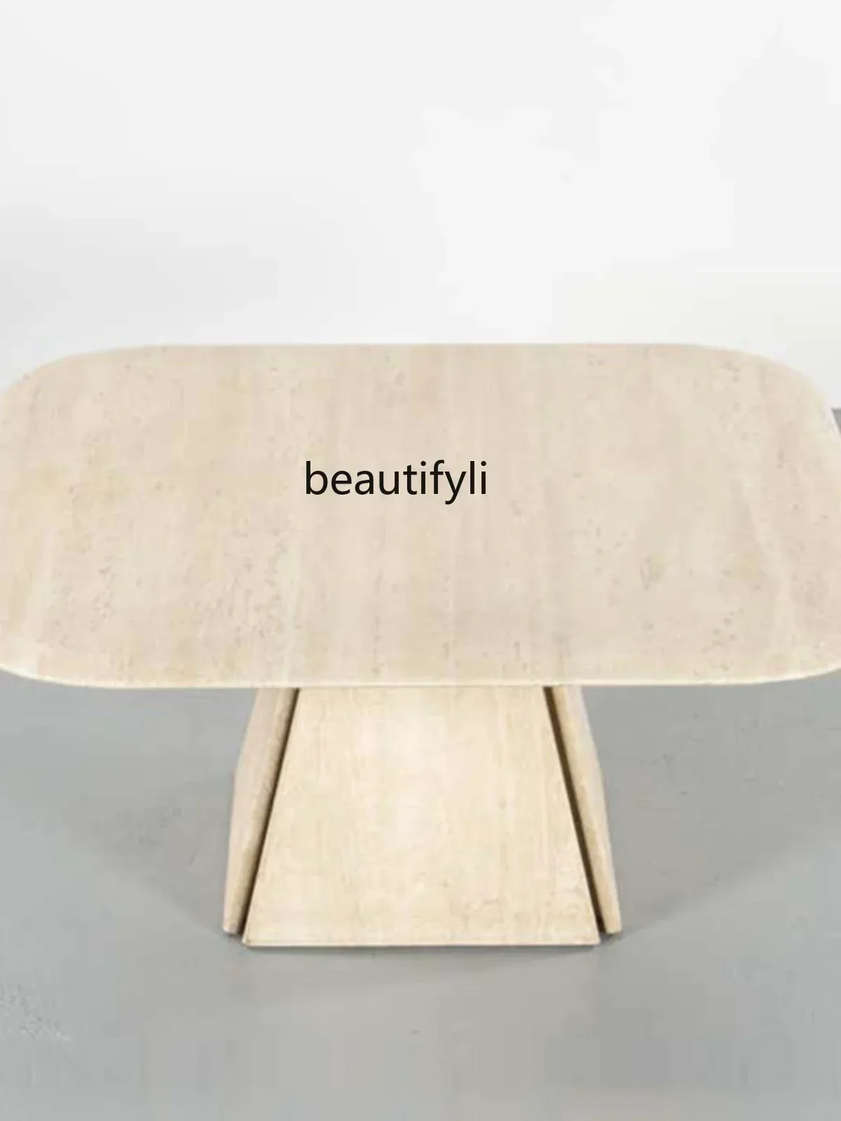 

LJYNordic Modern Minimalist Square Living Room Sofa Home Short Tea Table Natural Marble Cave Stone Light Luxury