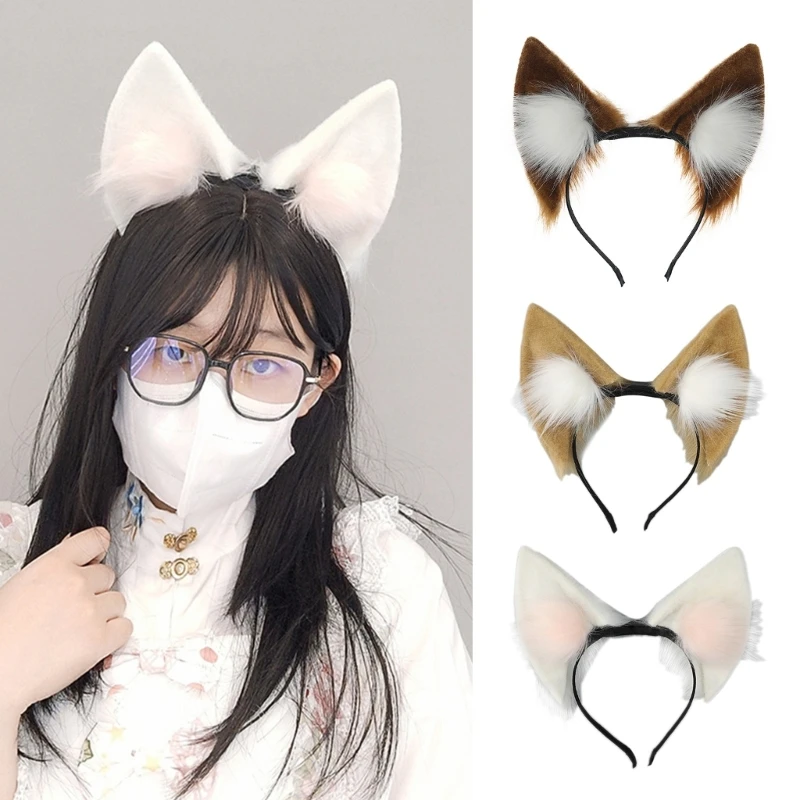 Woman Anime Character Ear Headband Rechargeable Ear Moving Halloween Hair Decors