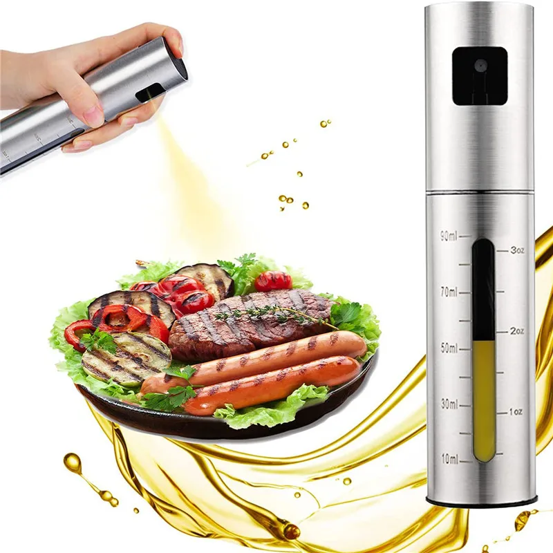 BBQ Baking Olive Oil Spray Bottle 304 Stainless Steel Oil Spray Bottle Vinegar Spray Bottles BQ Sprayer Seasoning Bottle Kitche