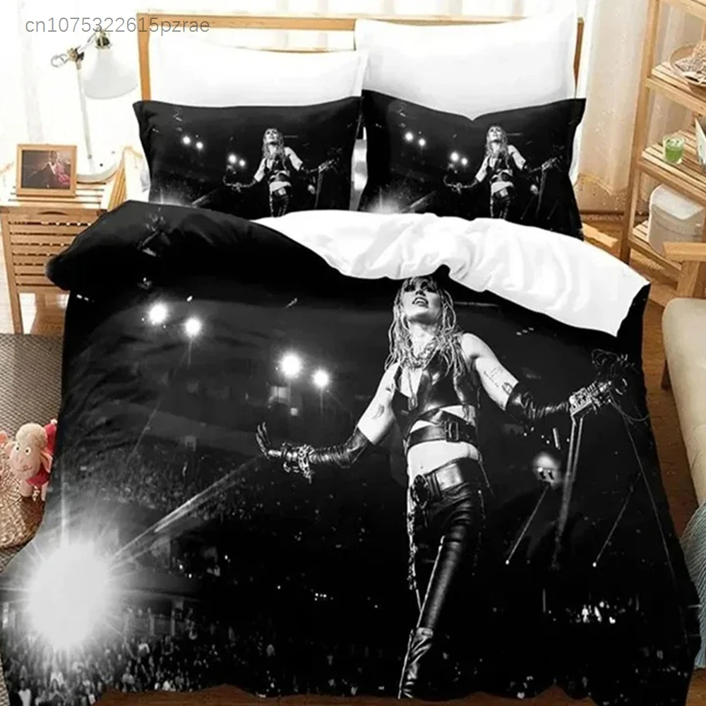 Singer Miley Cyrus Bedding Set 3D Print Duvet Cover Set Pillowcase Comforter King Queen Size Quilt Cover For Boys Adult