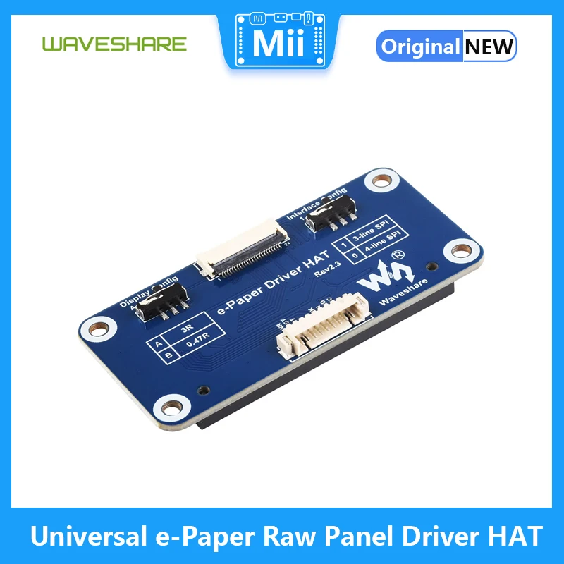 Waveshare Universal e-Paper Raw Panel Driver HAT SPI forVarious E-ink Module compatiblewith Raspberry Pi 4/3B/Zero W/Jetson Nano