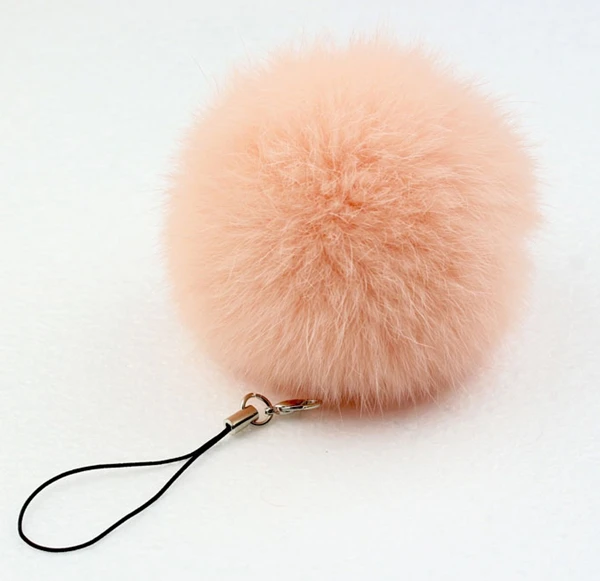 Pom Keychain Real Rabbit Fur Ball Key Chains Keyring Porte Clef Llaveros For Bag Charm Navidad Regalos