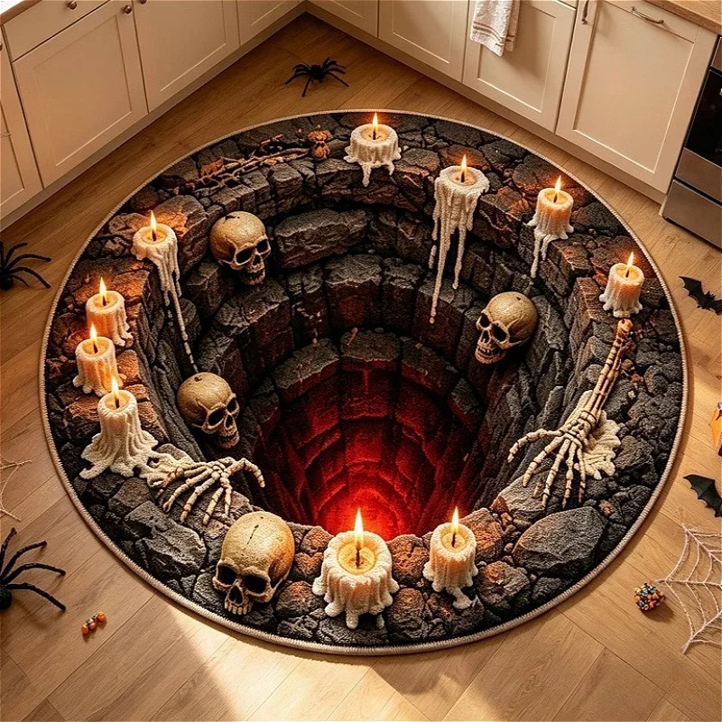 Halloween Themed Carpet for Living Room Home Decoration Festive Atmosphere Bedroom Bedside Floor Mat Soft Washable Area Rug