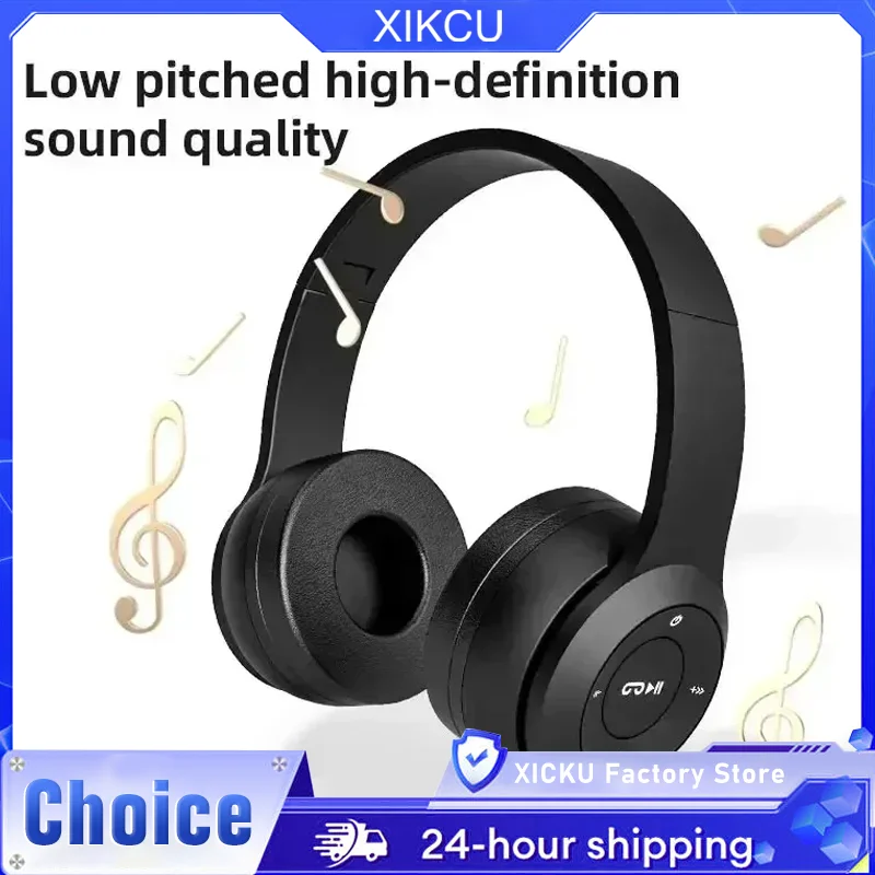 Foldable Wireless Bluetooth Headphones 5.0 Portable HiFi Sound Over-ear Headset for Sports Travel Daily Game music Earphones Use