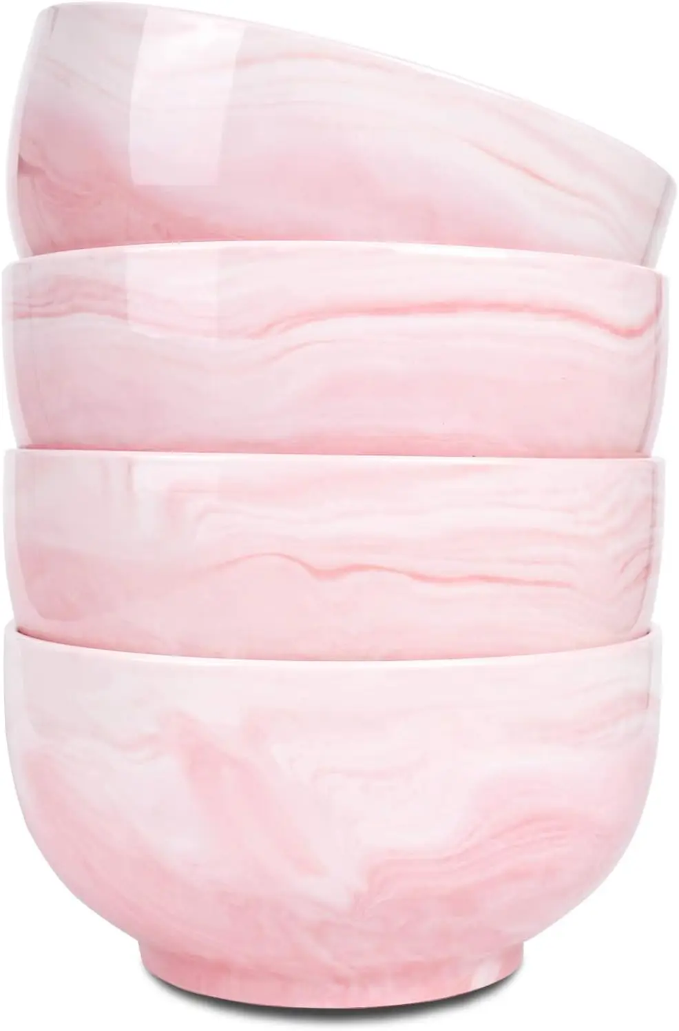 

Marbling Ceramic Soup Bowl Set of 4, 33 Oz, Dishwasher and Microwave Safe (33 Oz, A-Pink Marbling)