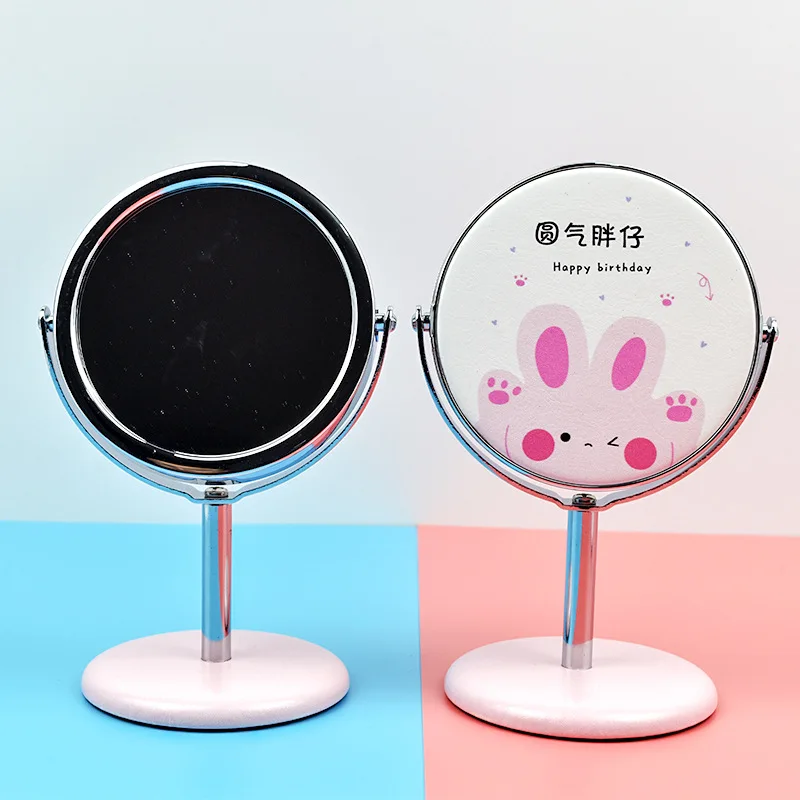 2-face Makeup Mirror Portable Quicksand Sequins Cartoon Cute Girl's Gift Hand Mirror Pocket Double-sided Makeup Mirror Compact