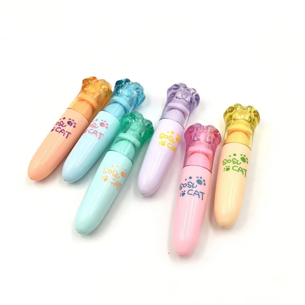 Cute cat paw highlighter marker pen Handbook colour pencil Stationery student supplies Office Supplies gift prize