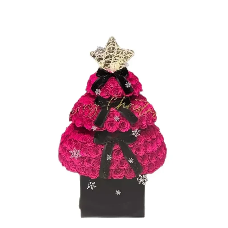 Festival Tower Star Wish Tree Rose Eternal Flower Real Flower High-end Ornament Christmas Wishing Tower