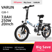VARUN C20-1 Electric Bike 250W Motor 48V7.8Ah Battery Ebike For Adults City Electric Bicycle 20 Inch Tire City Commuter E-Bike