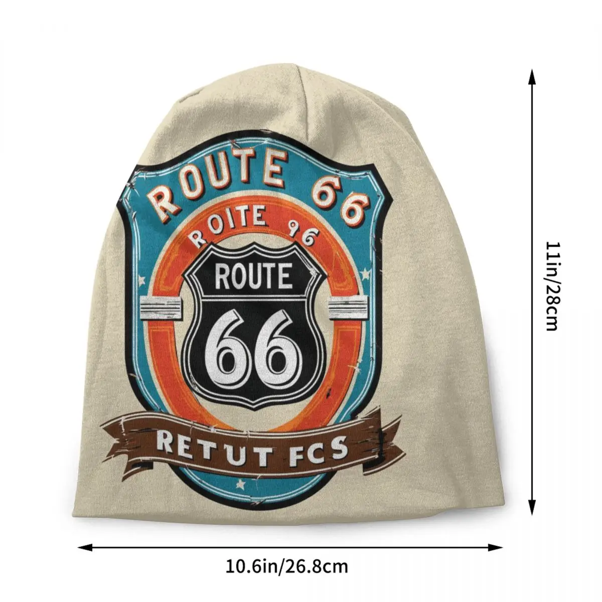 Custom Ride The Route 66 Bonnet Hat Knitting Hats Men Women Cool Biker Motorcycle Cruise America Highway Winter Warm Beanies Cap