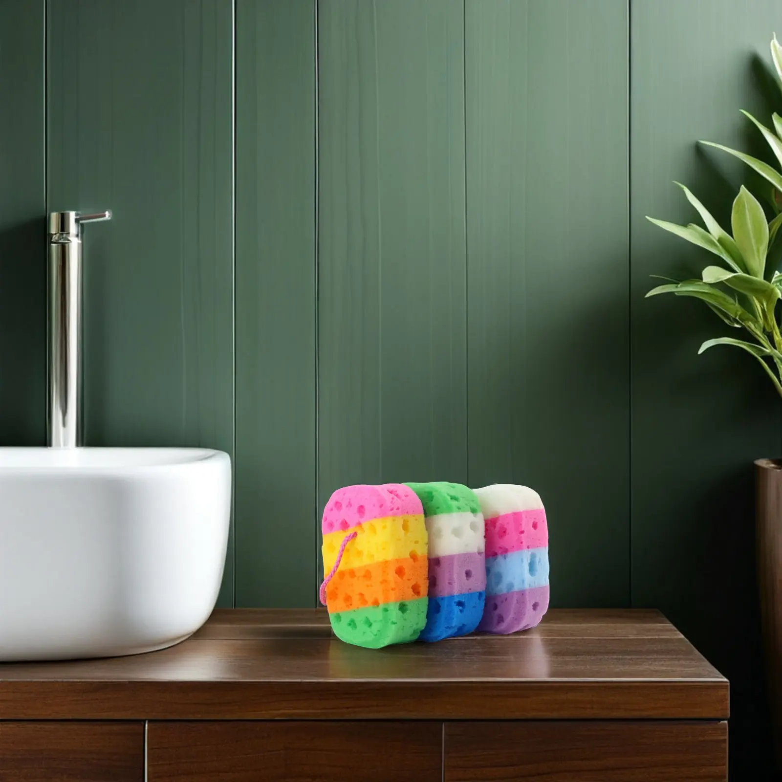 

4Pcs Multicolor Soft Honeycomb Body Sponge Bath Shower Sponge for Deep Cleansing Exfoliating Scrubber Loofah Body Sponges